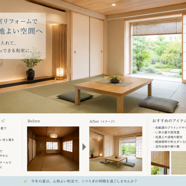 そろそろ夏を前にさわやかな和室空間にリフレッシュいかがでしょうか。