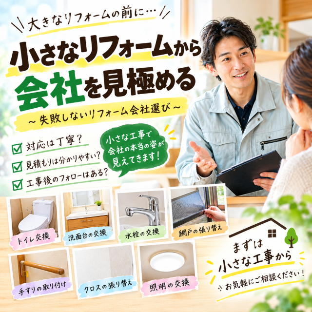 小さなリフォームから会社を見極める