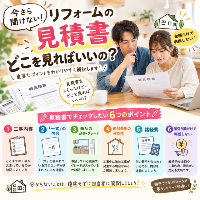 今さら聞けない！リフォームの見積書、どこを見ればいいの？