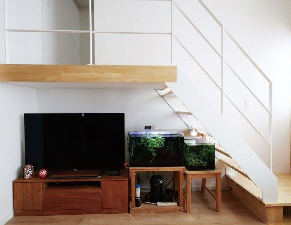 大容量の収納スペースがロフトに続く階段に変身！