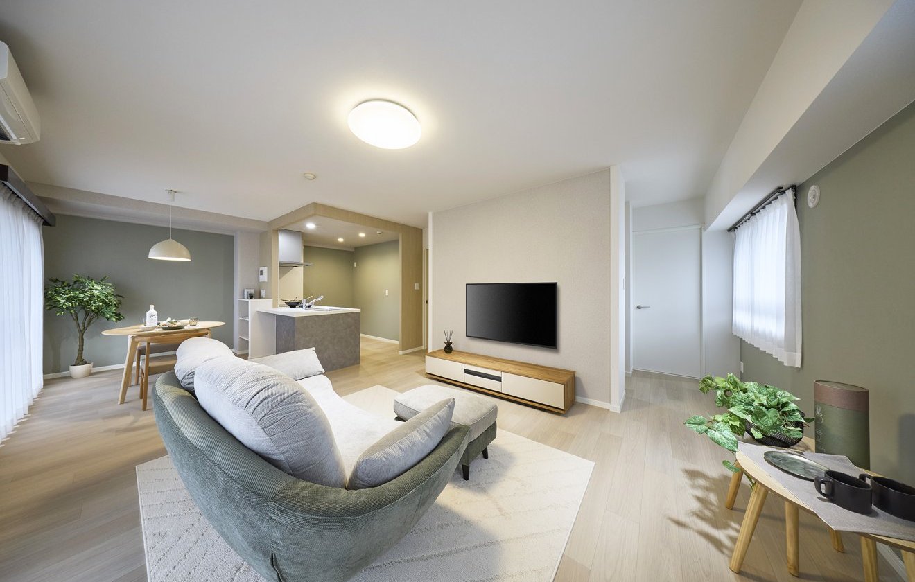 【内装リフォーム済み】3階／約87㎡／南東角／3LDKの家具付きマンション